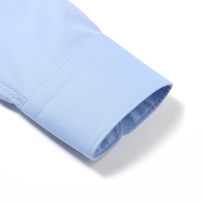 MAYOR男装 秋季ALBINI全棉面料商务时尚蓝色长袖衬衫 蓝色 170/84A