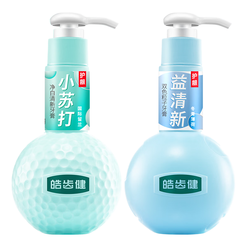 皓齒健蛻變小蘇打益生菌亮白按壓式牙膏套裝平衡酸堿雙效潔白 2瓶共440g