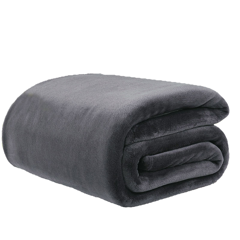 九洲鹿 毛毯加厚法兰绒毯子 珊瑚绒午睡空调毯毛巾被盖毯 灰色 180*200cm