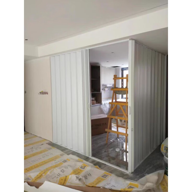 聚佩清开放式厨房临时门 折叠门pvc弧形燃气帘折叠时隔转角推拉l型