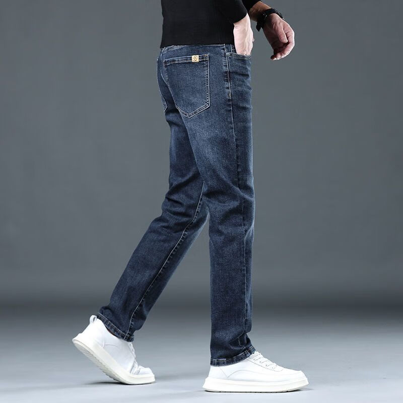 秋冬款商务弹力休闲直筒长裤子水洗百搭青年男裤潮 【单件装】911灰蓝