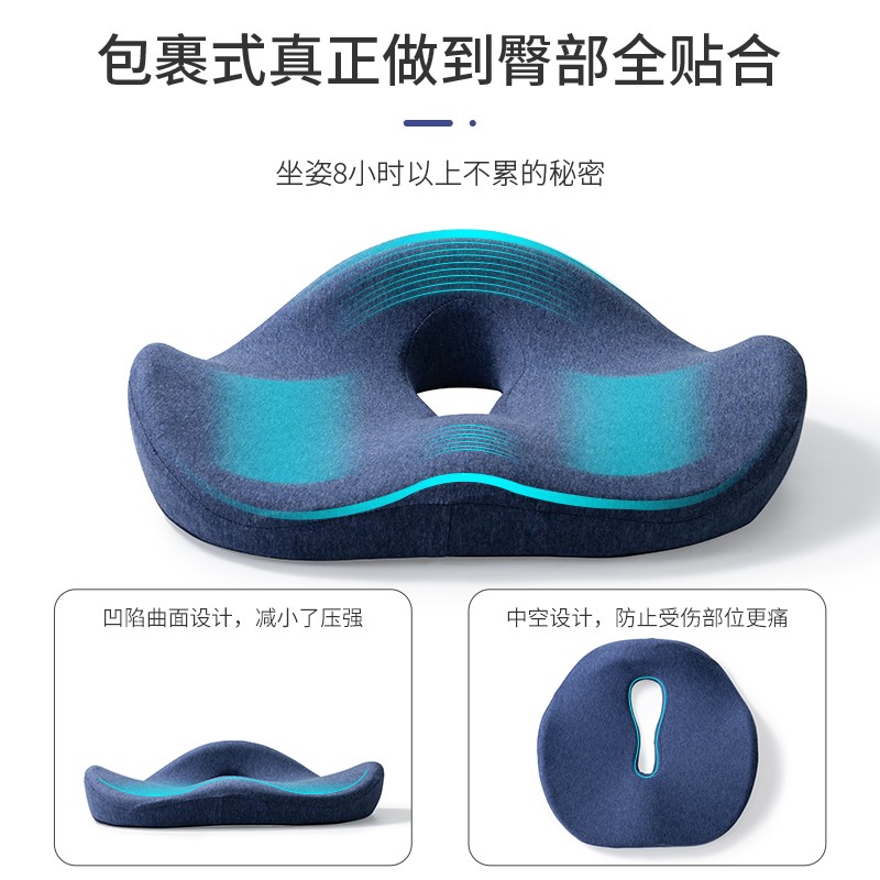 125961-乐扣乐扣 坐垫办公室舒压坐垫椅子垫记忆棉坐垫久坐神器屁股垫子 新升级-护臀坐垫 【家车两用】-详情图