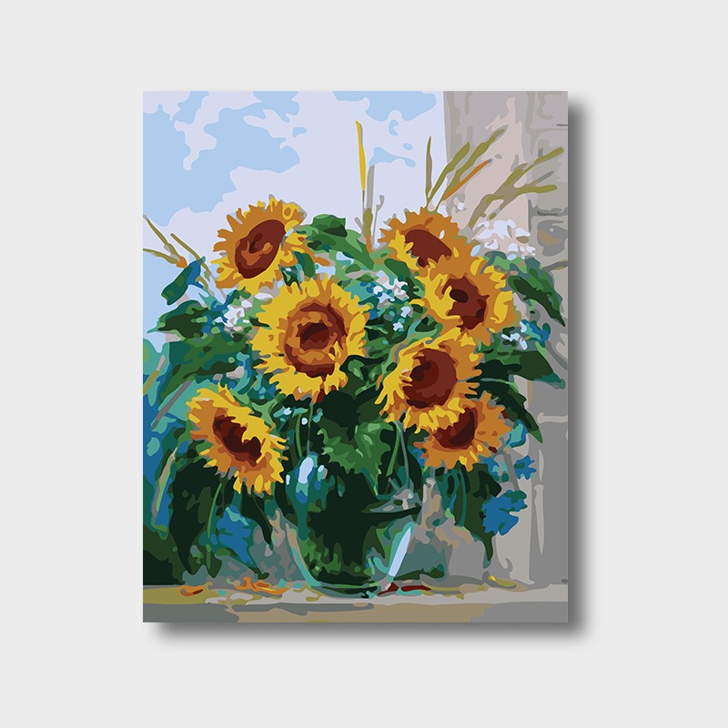 史历克 数字油画diy花卉向日葵静物手工填色油画减压入门涂色画 fz
