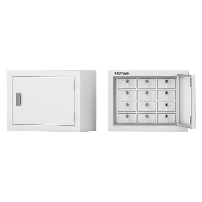 臻远 手机屏蔽柜存放柜保密单位会议考场信号屏蔽柜12格壁挂式 灰白色 380*495*240