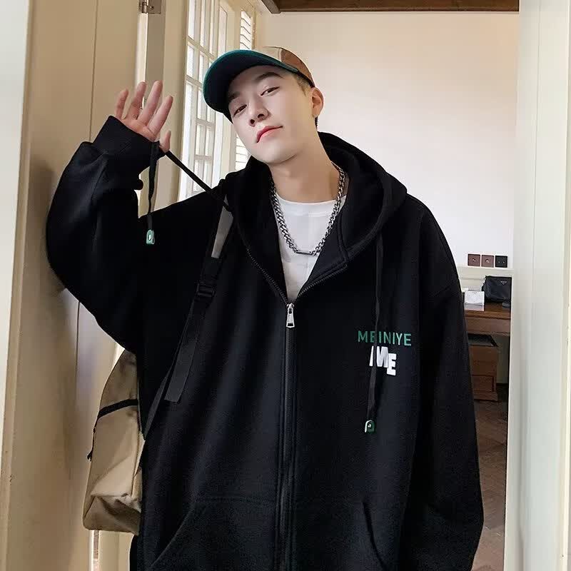 潮牌百搭开衫外套ins潮流港风高街连帽上衣服时尚青春流行秋冬季夹克