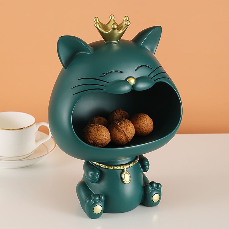 慕爱可 创意大嘴猫收纳摆件家居装饰玄关电视柜客厅茶几摆件乔迁礼物