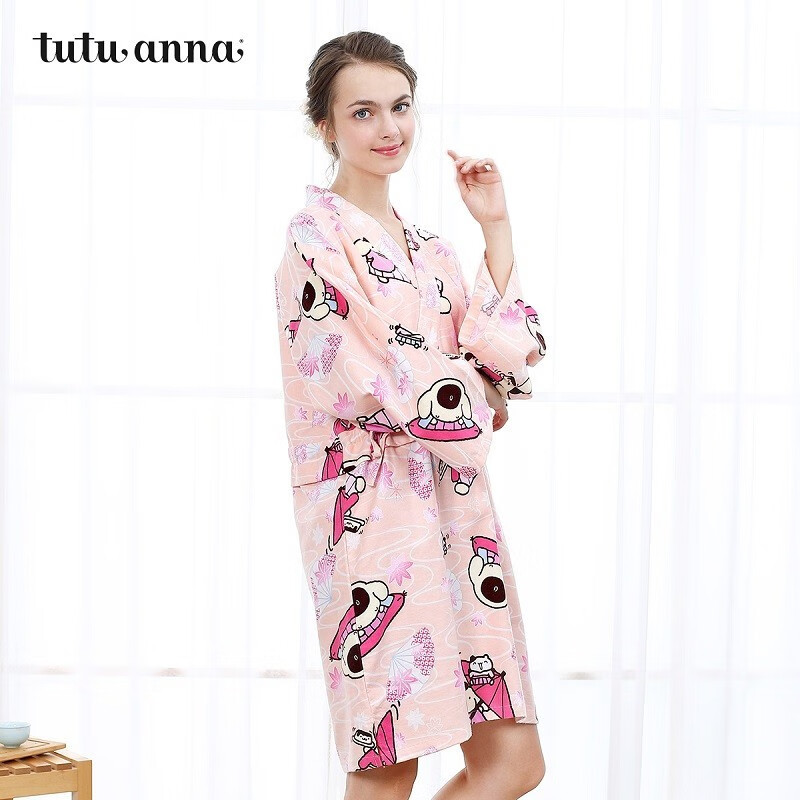 tutuanna睡衣女儿童童装子款和风甚平棉质和服家居服 睡衣(M) 971931-51(成人) 160(成人)