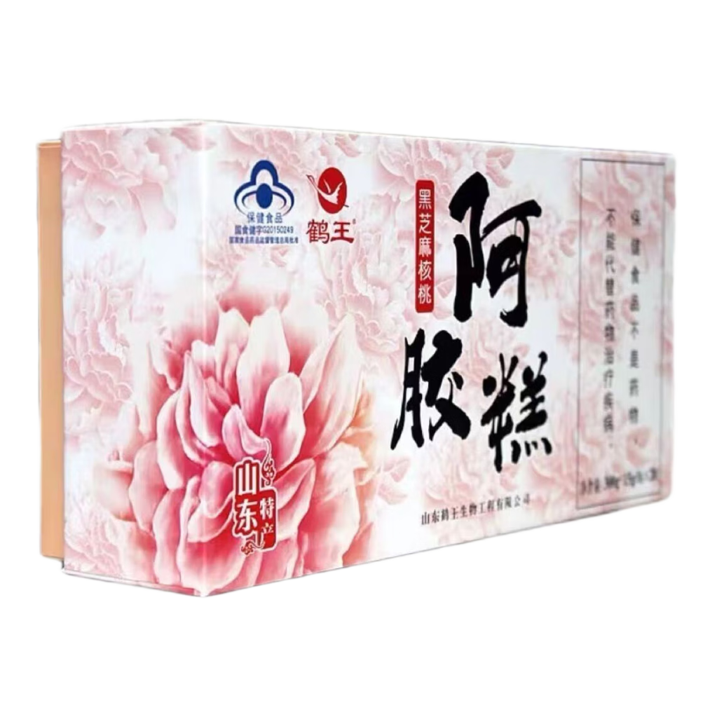 鶴王黑芝麻核桃阿膠糕禮盒  成人增強免疫力阿膠糕禮盒300克 正品 鶴王黑芝麻核桃阿膠糕禮盒