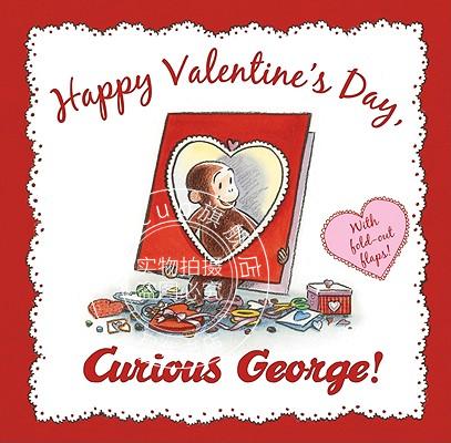 预售 英文预定 happy valentines day, curious george