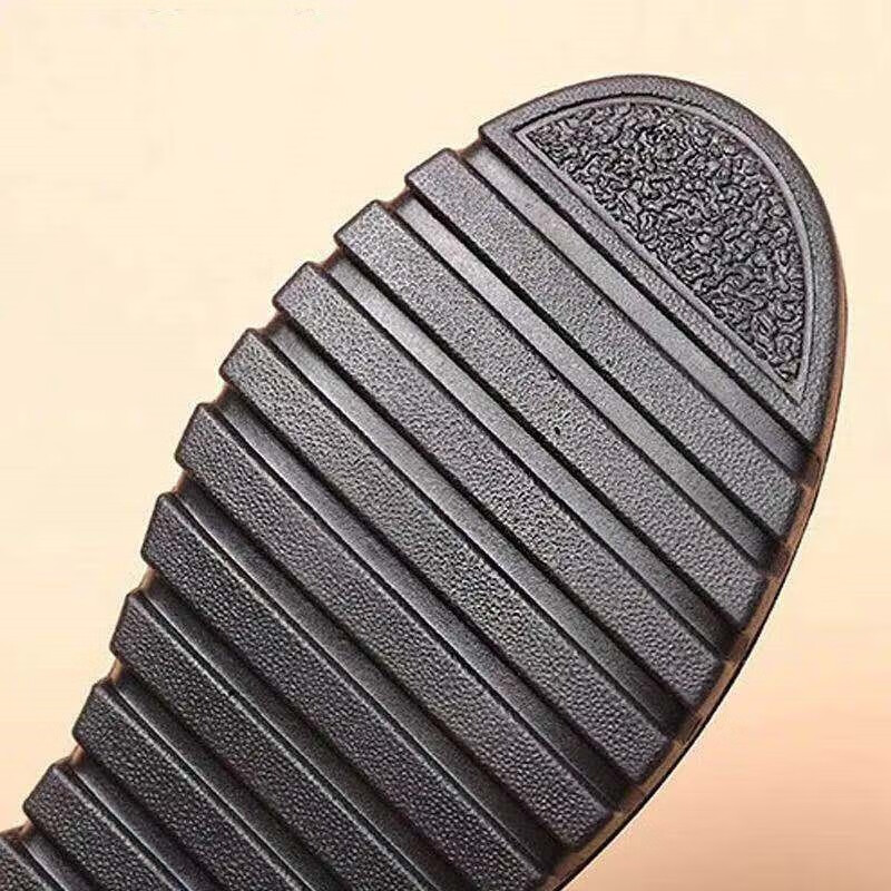 吊带兔妈妈鞋夏季眞皮软底老人皮鞋女透气奶奶凉鞋中老年防滑平跟工作鞋 383黑色 42