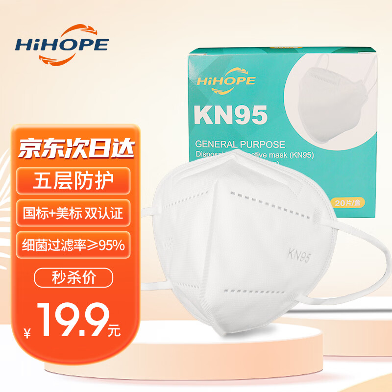 HIHOPE品牌口罩价格走势及销量趋势分析|京东呼吸防护最低价查询平台