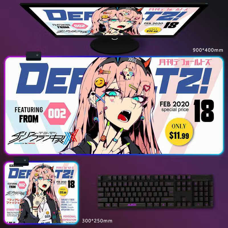 wcz狗邦鼠标垫拼图01rgb发光鼠标垫游戏电竞超大桌垫 国家队02白 350*