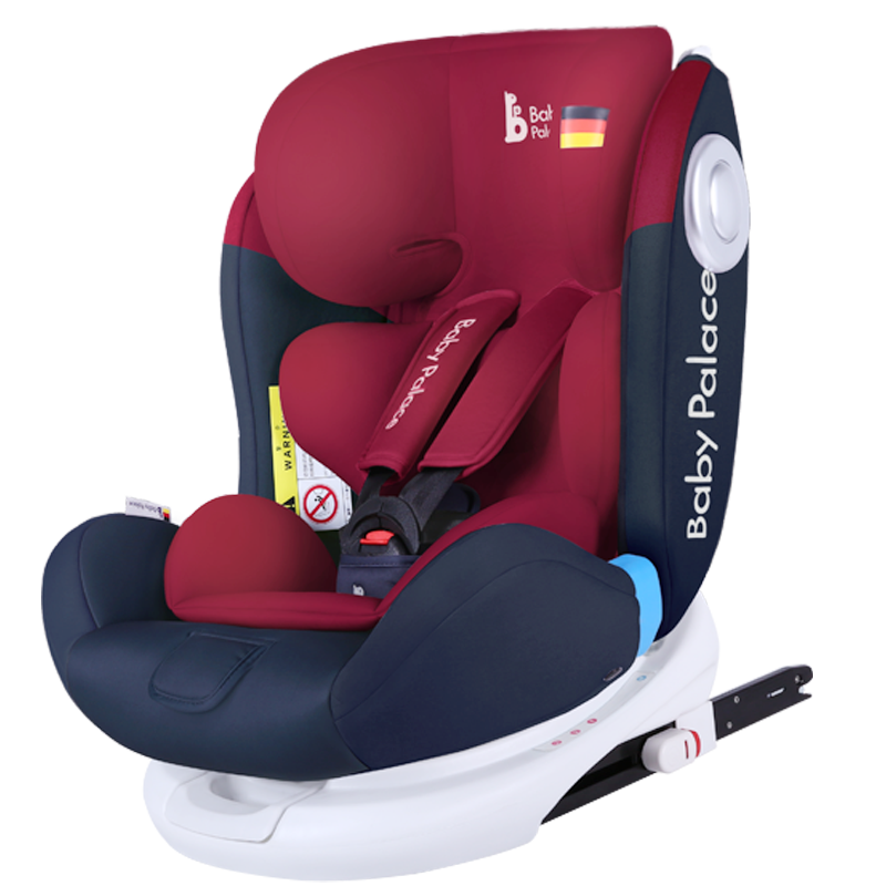 Babypalace 宝宝汽车儿童安全座椅isofix接口 360°旋转 0-4-12岁正反向安装 摩洛蓝 360°旋转款