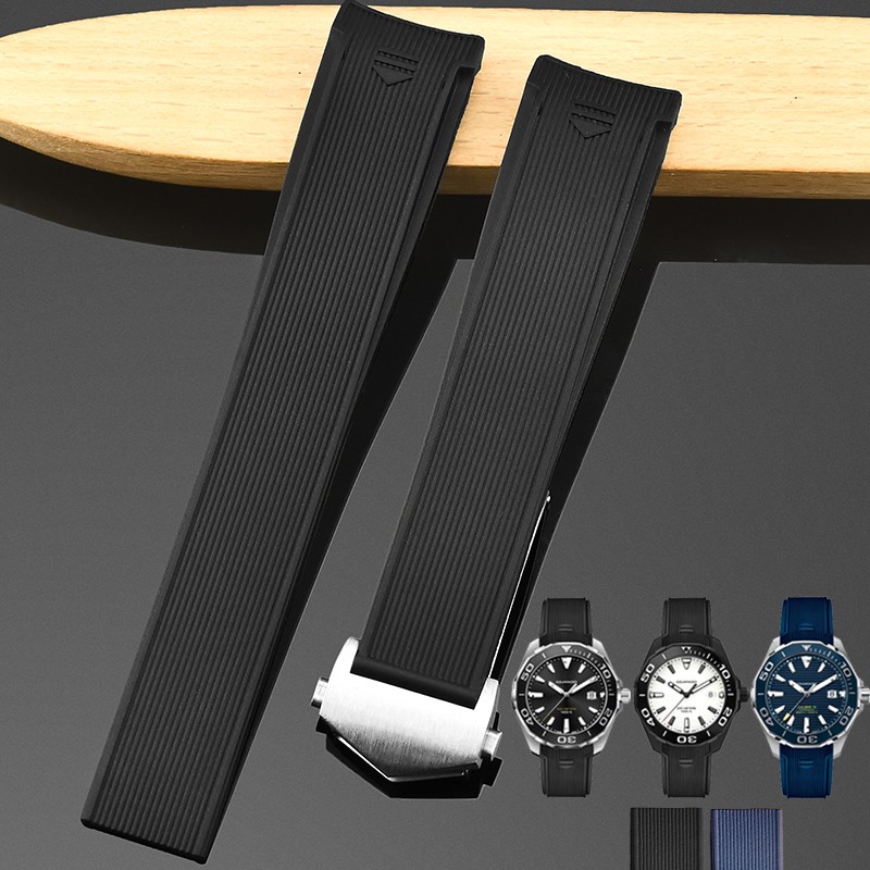 竞飞豪雅竞潜橡胶表带竞潜300f1腕表原装胶带男折叠扣原厂表链2022mm