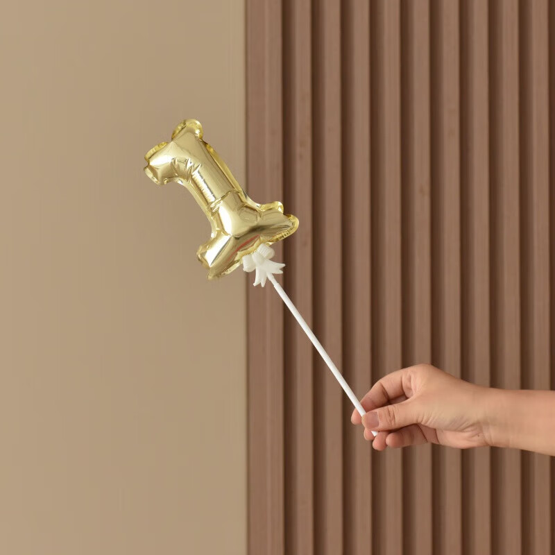 数字4寸迷你铝膜ins蛋糕插牌仙女棒派对布置拍照道具 4寸金色数字1