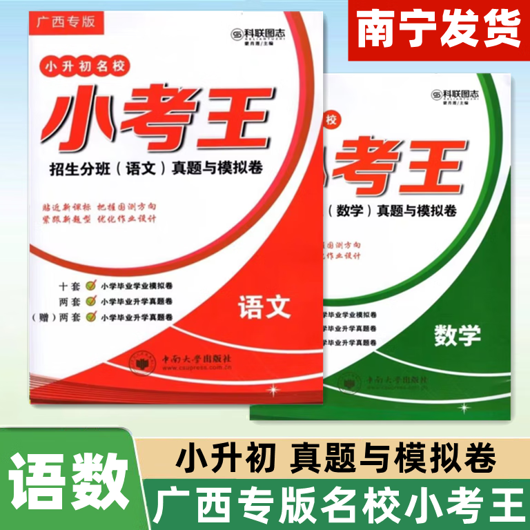 2024广西专版 小考王小升初招生分班真题与模拟卷语文数学六年级 语文
