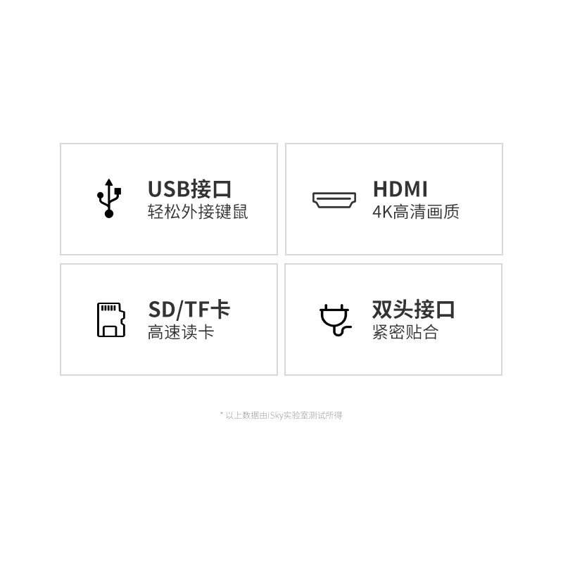 isky微软Surface Pro5/6扩展坞转换器USB投影转接头HDMI视频连接线HUB微软平板笔记本电脑分线六合二