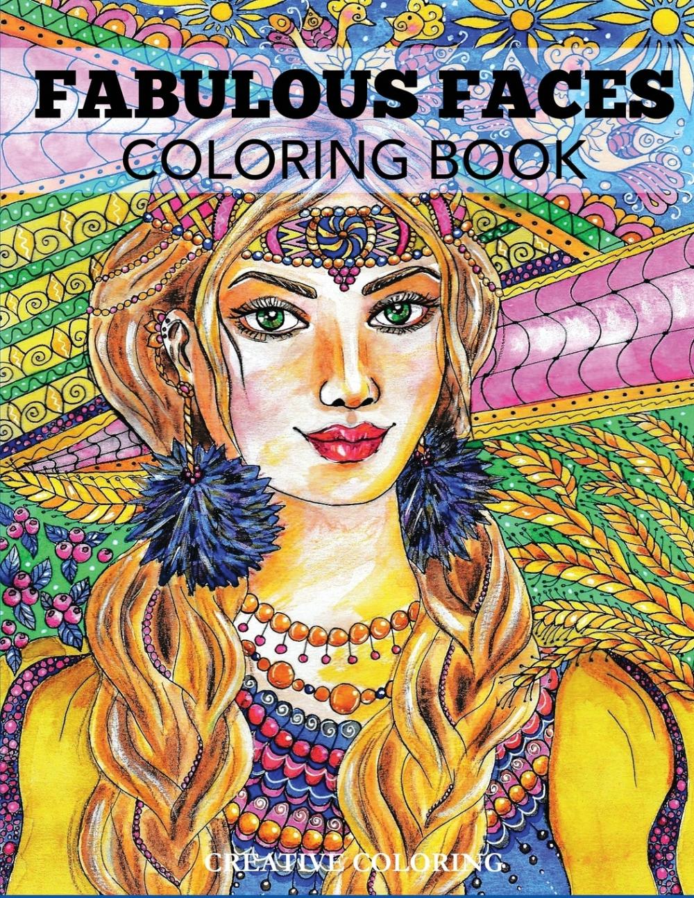 【预售 按需印刷】fabulous faces coloring book