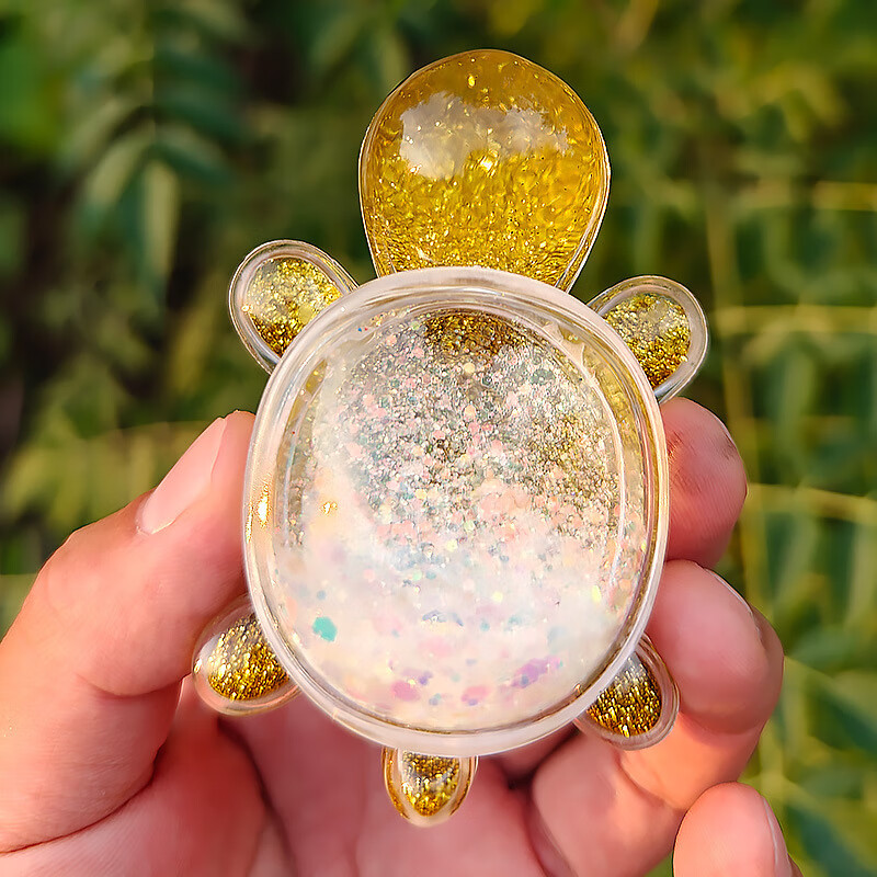 流沙乌龟对对碰玩具礼物大号巨无霸闪光款创意摆件盲盒 小金龟白色