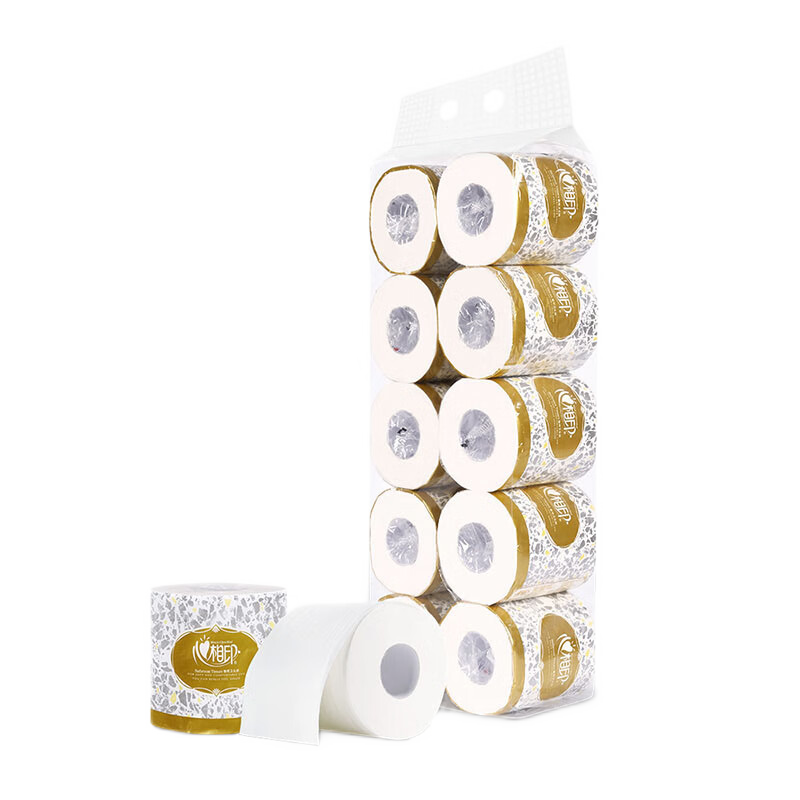 心相印卷纸卫生纸金装商务宾馆酒店有芯卷筒厕纸纸巾擦手纸 10卷/提