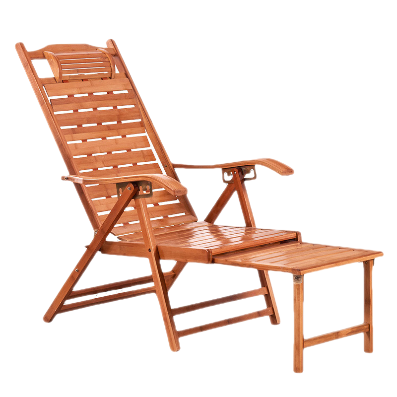 竹躺椅折叠椅成人午睡椅子老人逍遥椅阳台懒人靠椅夏凉午休椅家用 茶色经典款【赠春秋软垫】