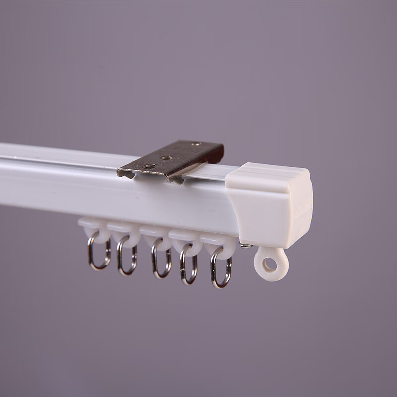 谷米窗帘轨道罗马杆合集 静音滑轨直轨单轨双轨挂钩顶装侧装隔断加厚