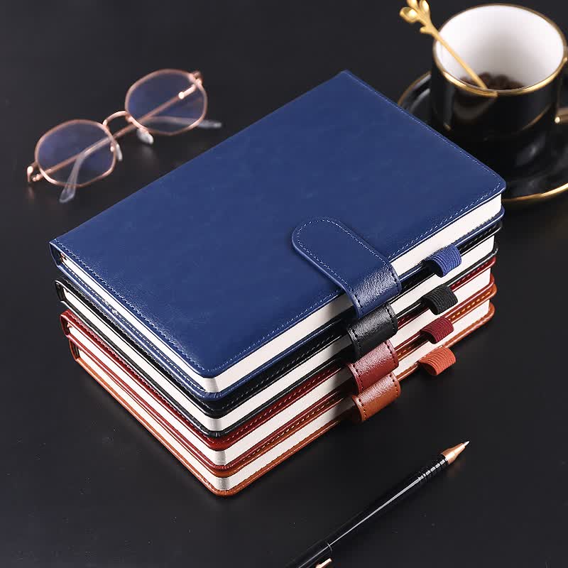 申士SHEN SHI A5商务笔记本子 磁扣记事本子 120张办公文具本册 可定制25-570 蓝色1本