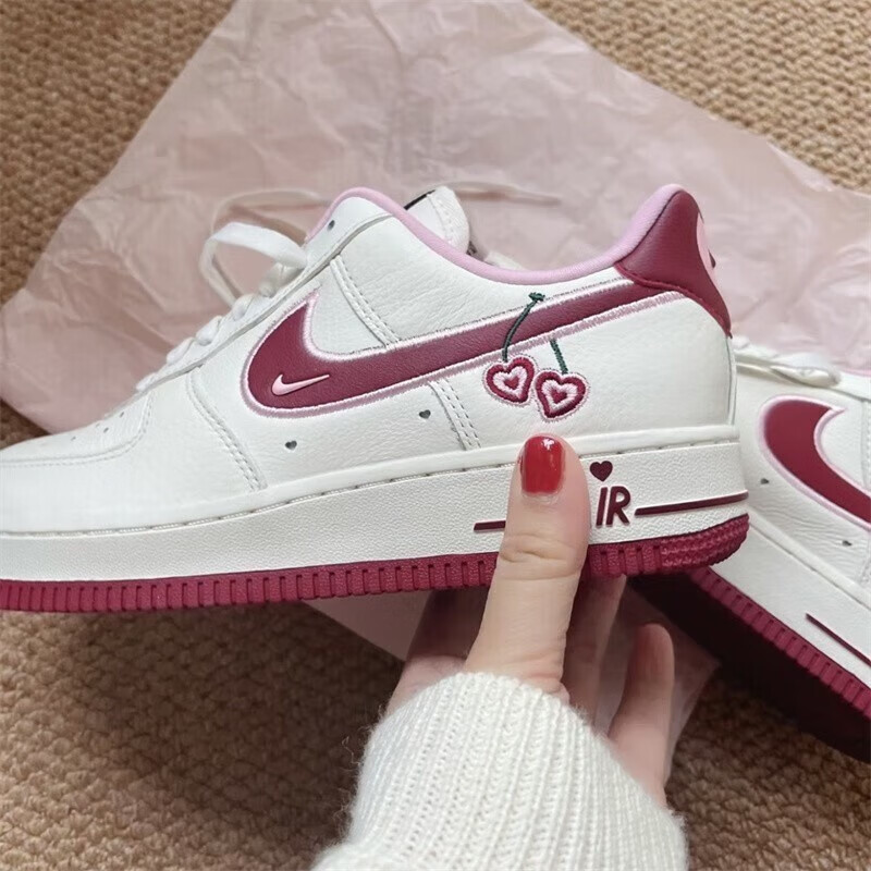 force空军一号af1低帮滑板鞋厚底增高休闲鞋 白粉红 情人节fd4616-161