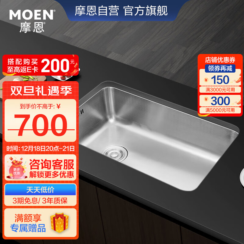 摩恩（Moen）stainlesssteel双槽加大水槽价格走势|水槽全网历史价格对比工具
