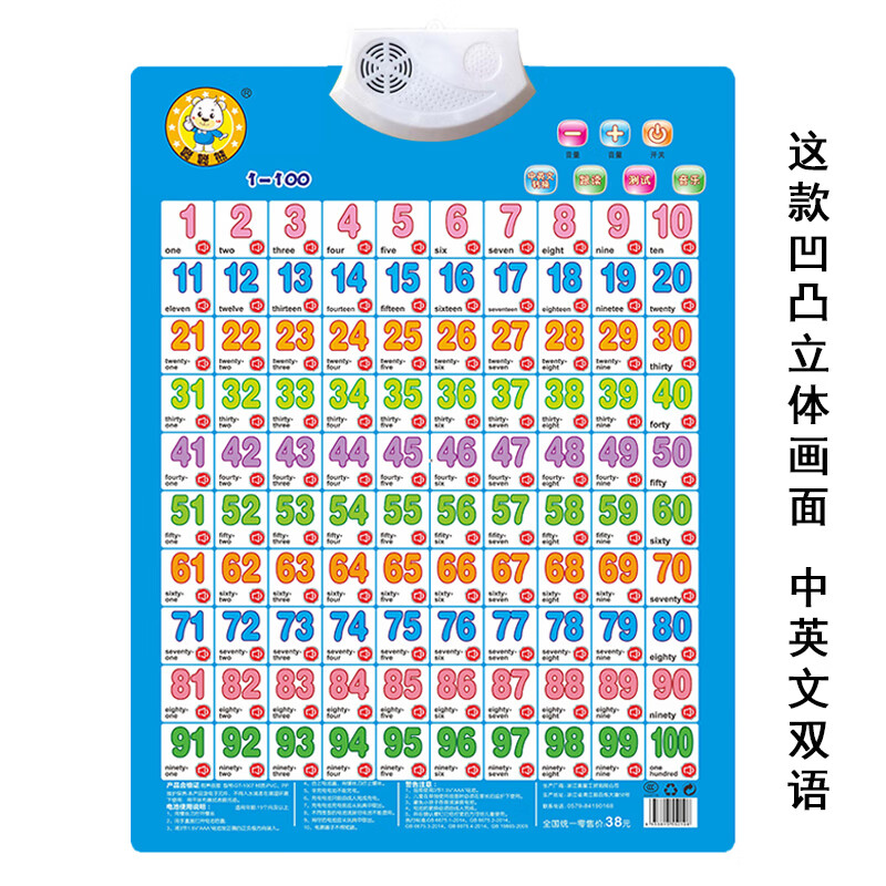 挂图小学一年级汉字偏旁部首有声挂图笔画笔顺发声墙贴儿 数字1100