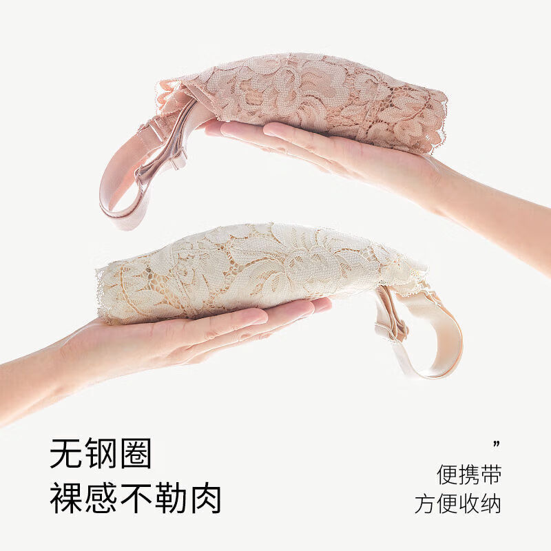 千奈美内衣大胸显小防下垂收副乳无钢圈缩胸神器大杯调整型文胸罩 藕粉色 75B