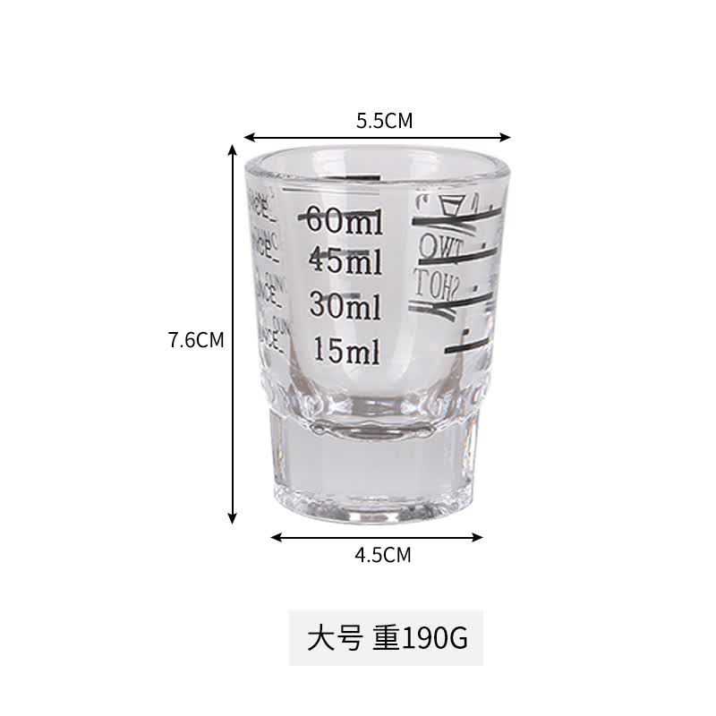 创京懿选浓缩咖啡量杯 盎司杯烘焙带刻度毫升用玻璃杯刻度杯小量杯量