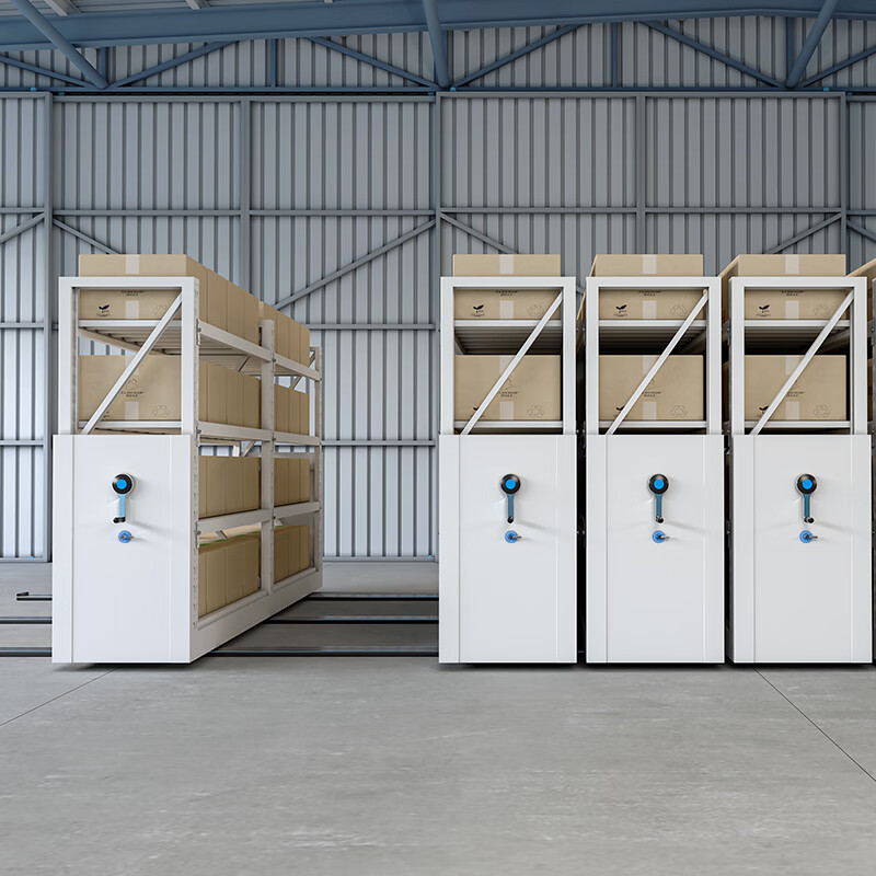 苏美特密集柜移动手摇密集货架仓储库房仓库中型重型轨道货架单组2米