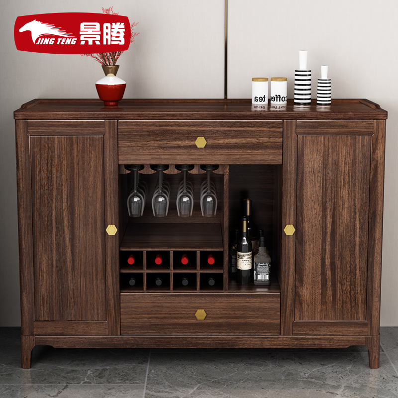 景腾 餐边柜 新中式乌金木实木储物柜厨房碗柜收纳柜客厅餐厅柜子现代简约茶水柜 餐边柜
