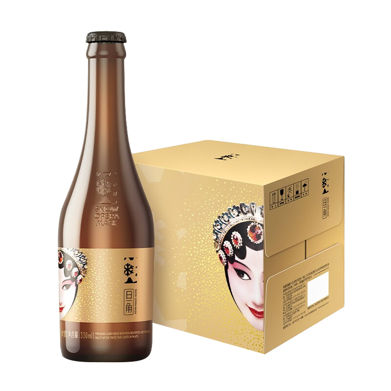雪花啤酒 脸谱系列 煮出法工艺 脸谱旦角 330mL 12瓶 整箱装 到期日4月
