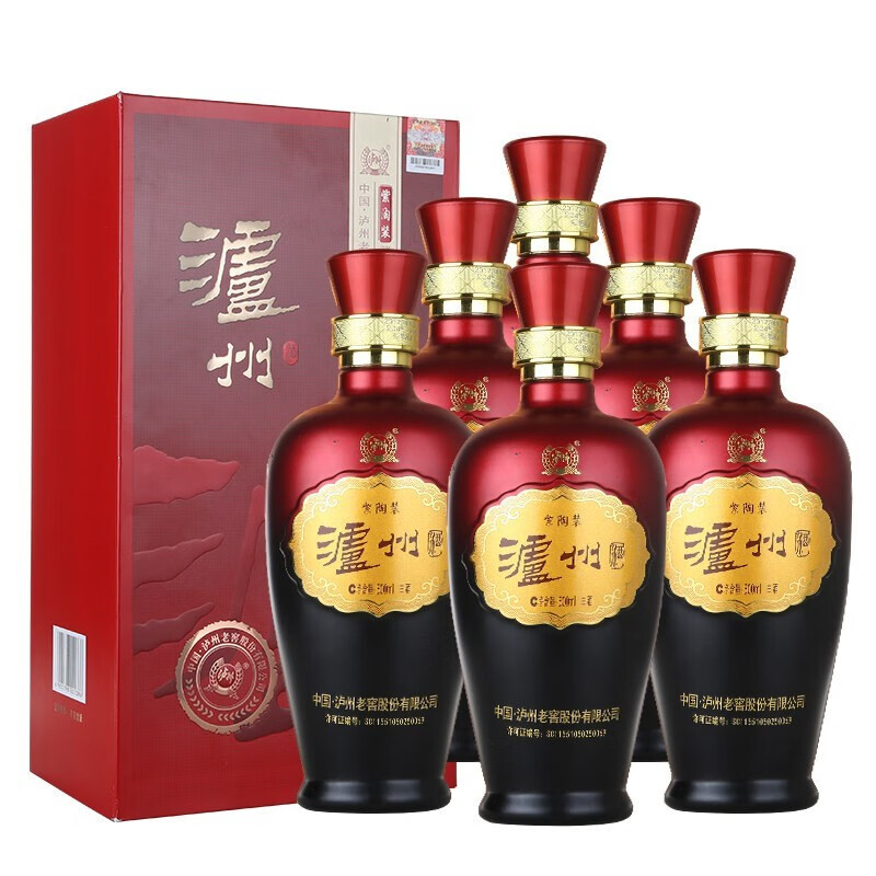 泸州老窖股份 紫陶装白酒 礼盒装商务送礼 52度 整箱装 500ml*6瓶