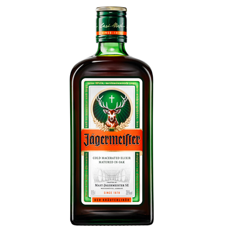 野格(jagerneister)利口酒  力娇酒调配酒 德国原装进口洋酒 野格500