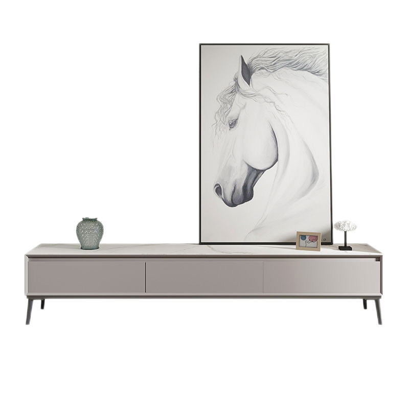 快乐之源 意式极简岩板电视柜茶几组合北欧轻奢小户型客厅实木储物电视机柜 岩板茶几 组装