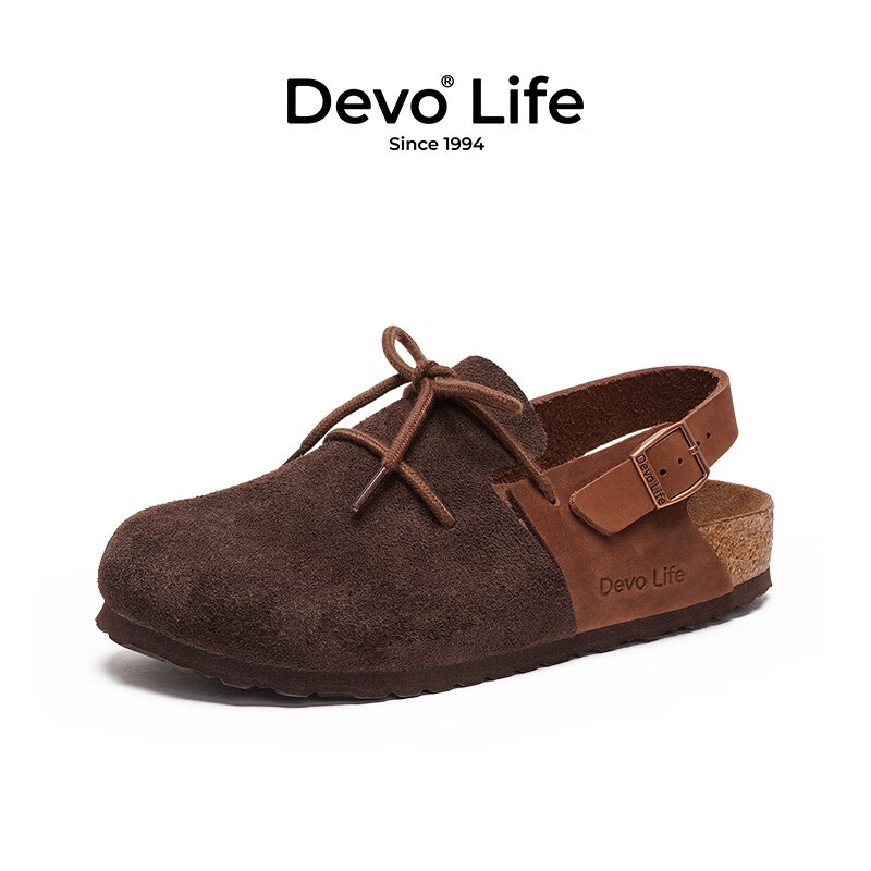 Devo Life������ľ��Ь��ͷ�������Ьʱ�и����׽������⴩����ŮЬ23022 ���ط���Ƥ/����ĥɰƤ 38 ��������Сһ�룩