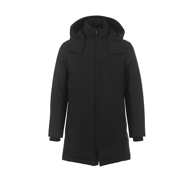 杰尼亚(ermenegildo zegna)纯色简约宽松连帽中长款男士羽绒服外套uct