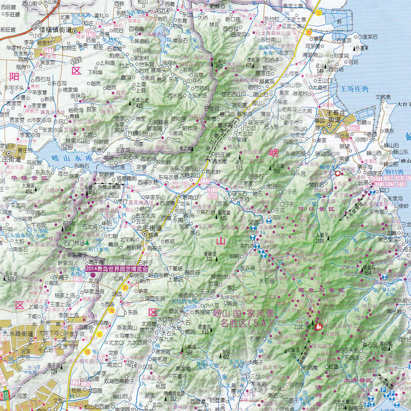 青岛市地图 新版 青岛城市全图 山东青岛旅游地图 青岛崂 路线图截图