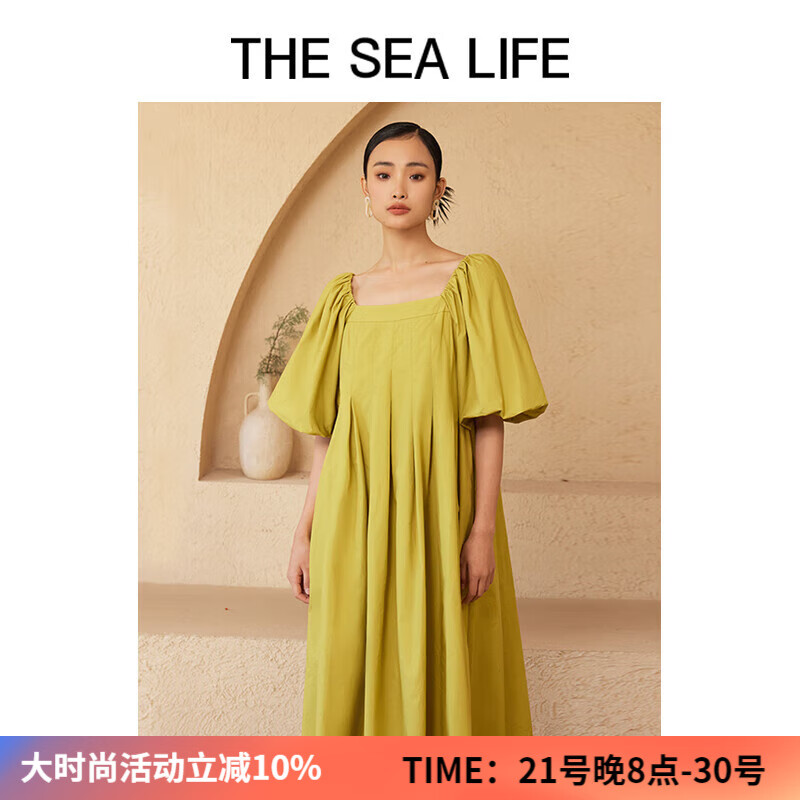 the sea life欧海一生 泡泡袖连衣裙2024春季棉系精致高级11103-1