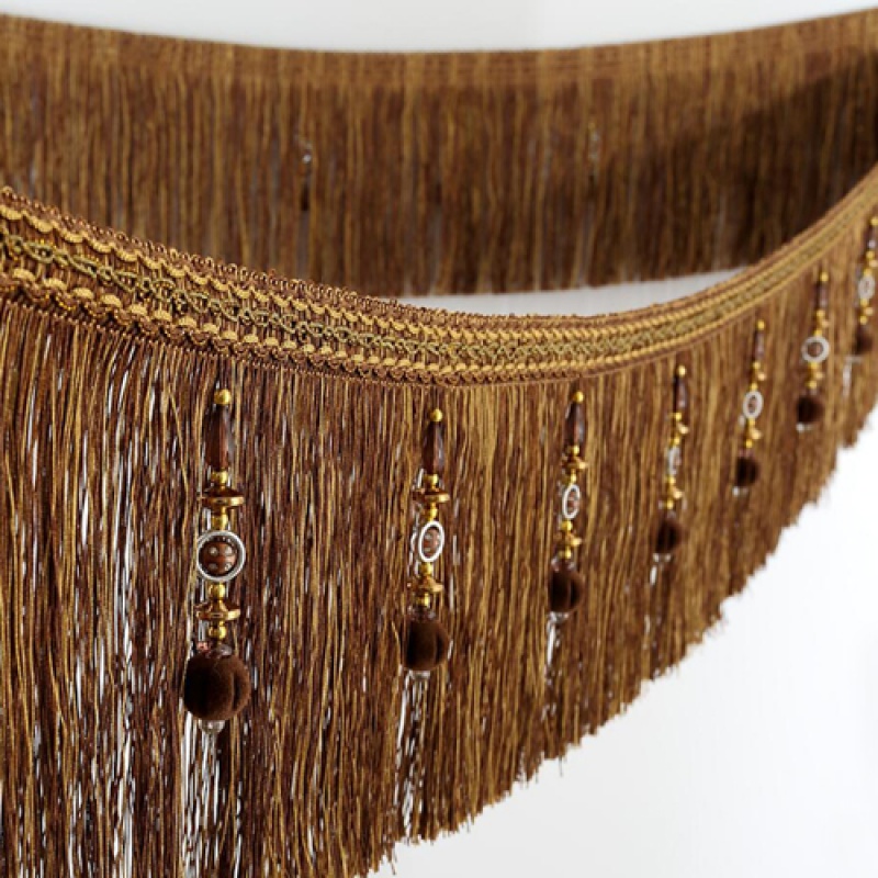 山恋津窗帘下摆吊穗20公分长绒须流苏吊穗窗帘花边辅料装饰边帘头底边