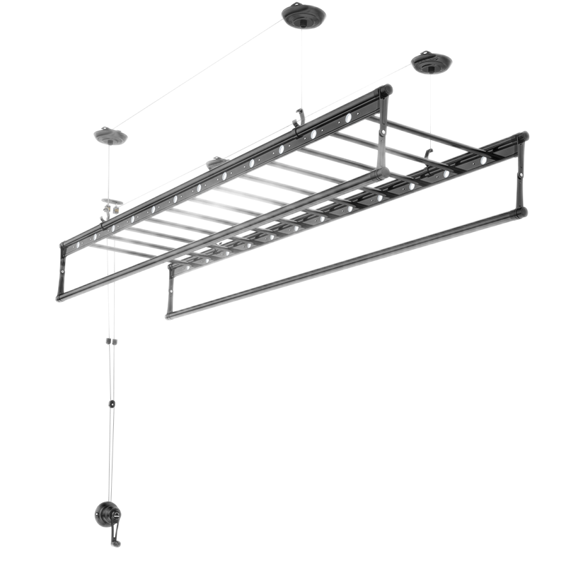 卡瑞琪(COURAGE)手摇晾衣架升降阳台晾衣杆四杆式室内折叠晒衣架母婴横杆凉衣架2.7米+18根母婴杆+免费安装
