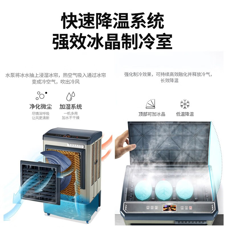 骆驼（CAMEL）空调扇家用工业冷风机强力制冷商用冷风扇制冷车间移动水冷空调蒸发式大风量 商用/工业（1.1米高 400000风量） 机械款