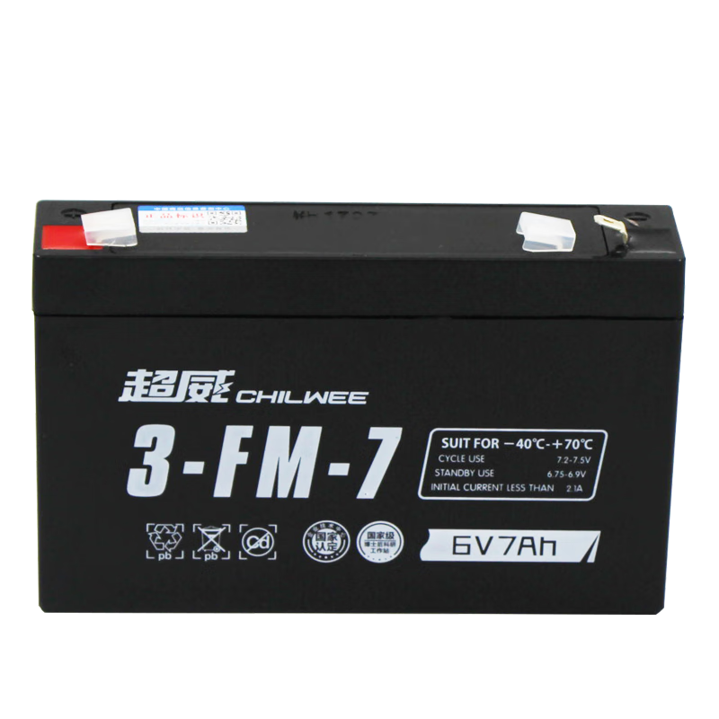 超威（CHILWEE）兒童車電瓶6V7Ah/20HR兒童三輪摩托四輪汽車6V玩具蓄電池6伏