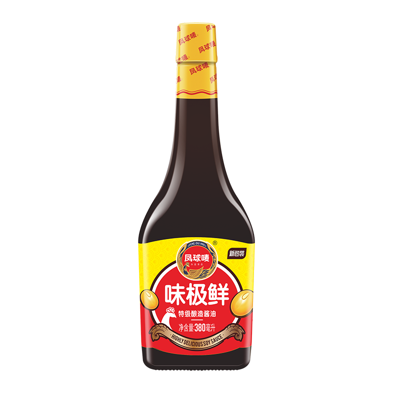 凤球唛味极鲜酱油380ml  黄豆酿造酱油生抽豆油酱汁 凉拌烹饪鲜酱油
