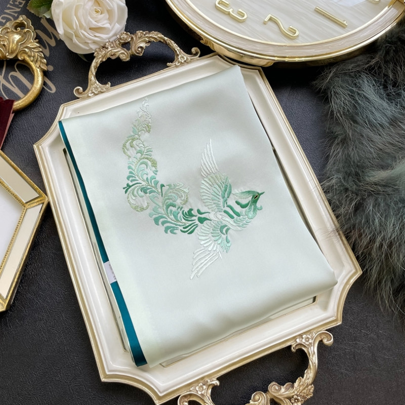 peavey 凤凰中国风杭州丝绸真丝刺绣围巾女桑蚕丝苏绣丝巾披肩礼盒装