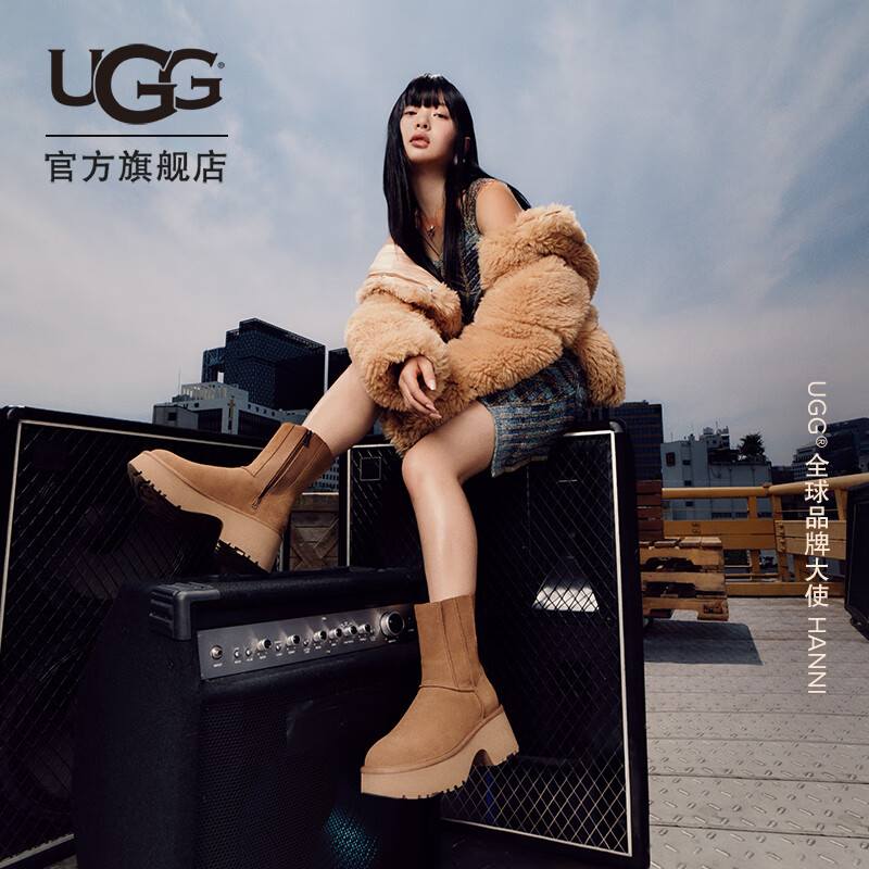 UGG秋季新款女士舒适时尚厚底雪地靴 1158313CHE|栗色37