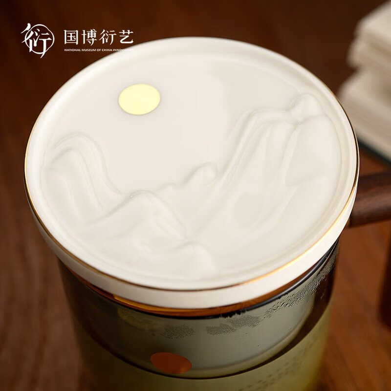 中国国家博物馆（NATIONAL MUSEUM OF CHINA）八景图卢沟晓月办公杯创意茶漏杯子套装博物馆文创送朋友生日礼物 八景图之卢沟晓月办公杯